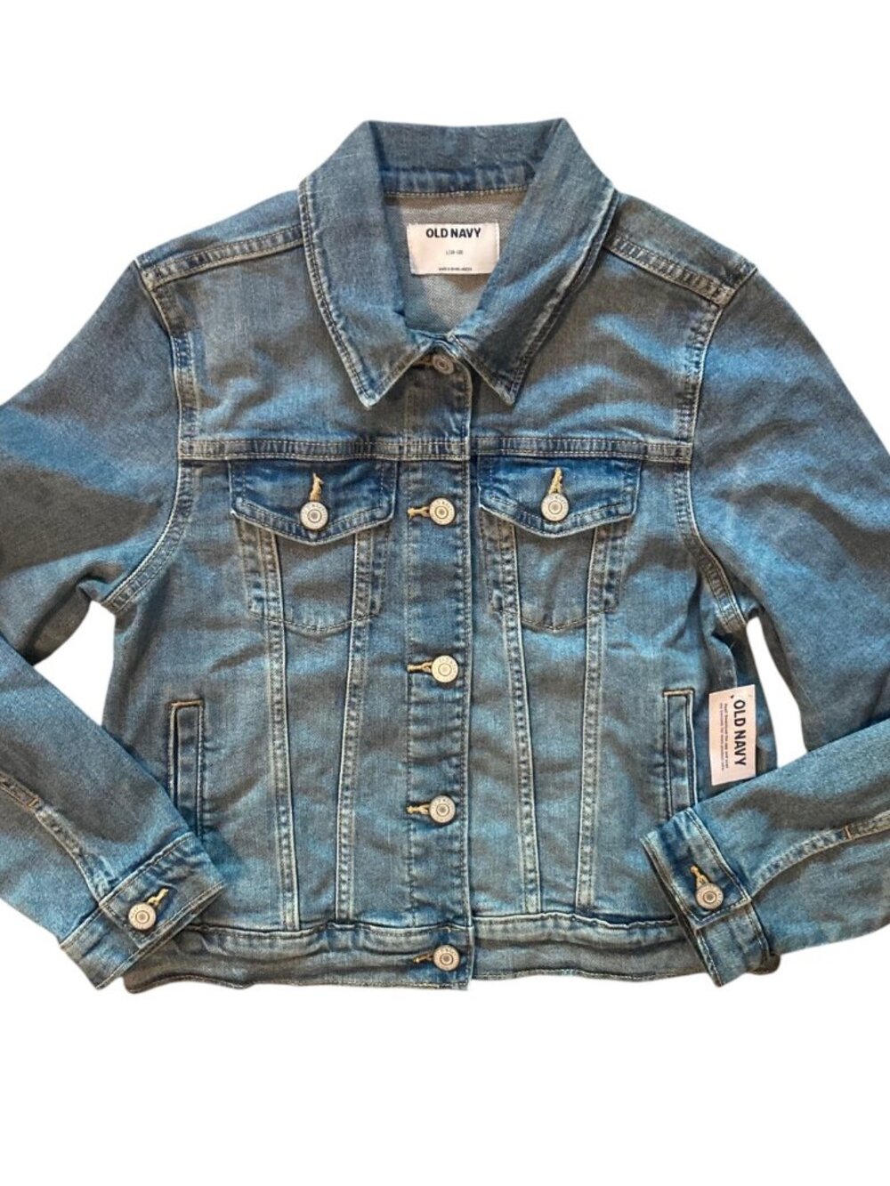 NEW with Tag! OLD NAVY Denim Trucker Jean Jacket for Girls Size Large (10-12)